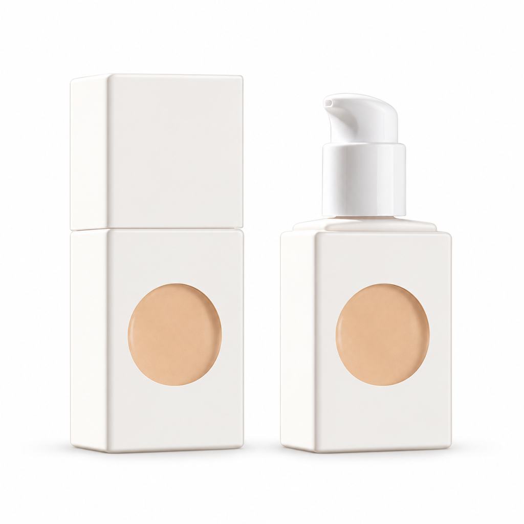 MK808 — Liquid Foundation — product and packaging reference on a white background